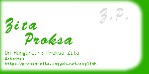 zita proksa business card